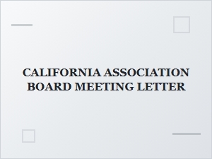 California Hoa Board Meeting Letter Template