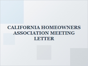 California Hoa Board Meeting Letter Template