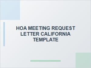 Hoa Meeting Request Letter Template California