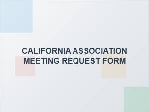 California Hoa Meeting Request Form