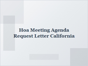 Hoa Meeting Agenda Request Letter California