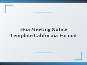 Hoa Meeting Notice Template California Format