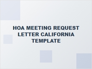 Hoa Meeting Request Letter Template California
