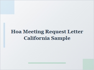 California Hoa Meeting Invitation Sample