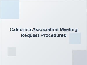 California Hoa Meeting Request Guidelines