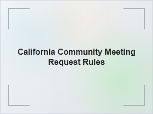 California Hoa Meeting Request Guidelines