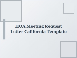 Hoa Meeting Request Letter Template California