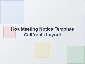Hoa Meeting Notice Template California Layout