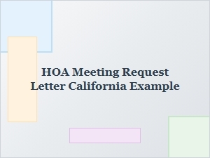Hoa Meeting Request Letter California Example