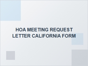 Hoa Meeting Notice Template California Form