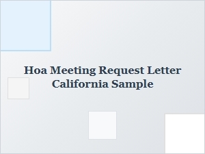 Hoa Meeting Notice Template California Sample