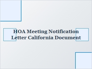 Hoa Meeting Notification Letter California Document