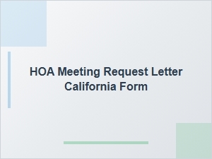 Hoa Meeting Request Letter California Form