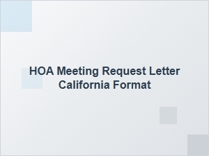 Hoa Meeting Request Letter California Format