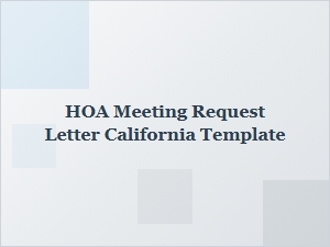 Hoa Meeting Request Letter California Template