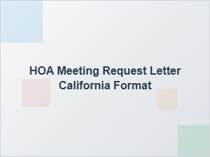 Hoa Meeting Request Checklist California
