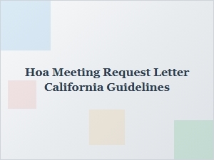 Hoa Meeting Request Checklist California