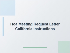 Hoa Meeting Request Checklist California