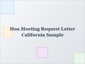 Hoa Meeting Request Checklist California Sample