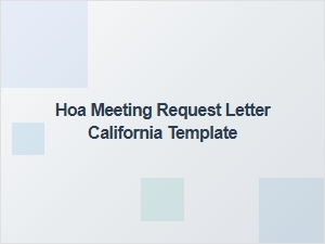 Hoa Meeting Request Checklist California