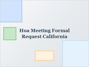 Hoa Meeting Formal Request Form California