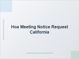 Hoa Meeting Notice Request Form California