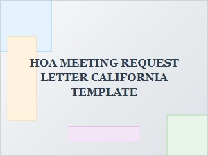 Hoa Meeting Request Form California Template