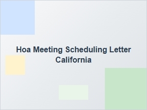 Hoa Meeting Request Form California