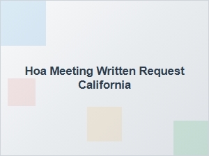 Hoa Meeting Request Form California