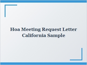 Hoa Meeting Request Process California Sample