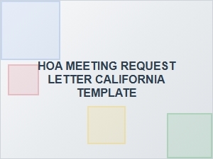 Hoa Meeting Request Process California Template